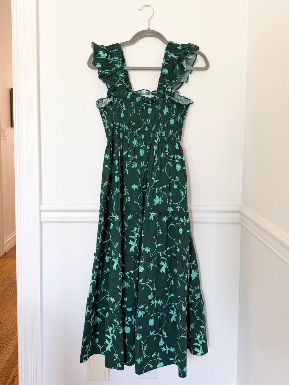 Hill House Home The Nap Dress Emerald Green Floral Print